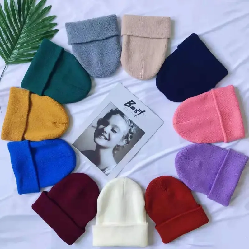 Gorro Fluorescente Quente para Mulheres e Homens, Gorro de Tricô e Crochê para Outono e Inverno, Cores Preto, Vermelho, Branco, Azul Marinho e Rosa