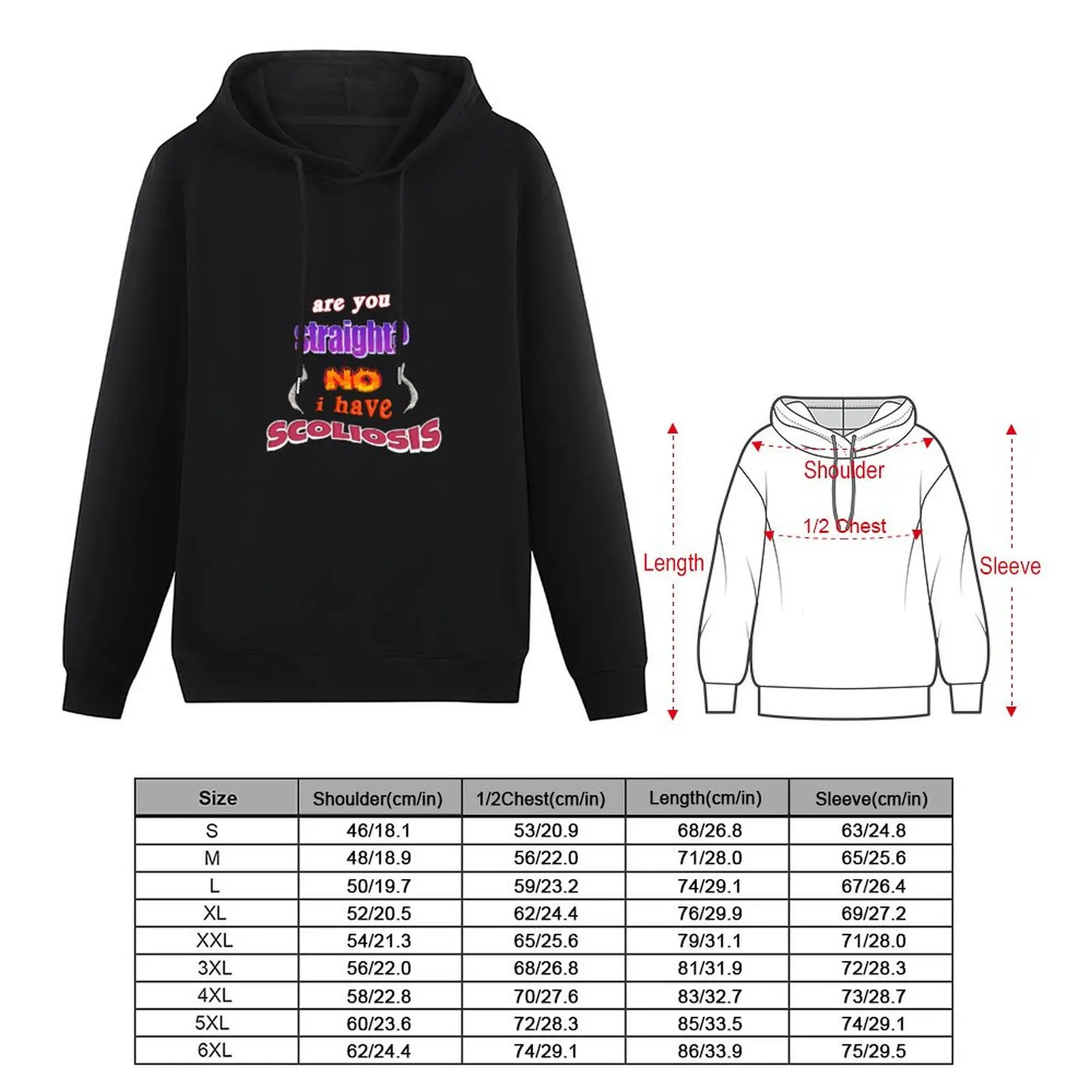 Are you straight? No, I have scoliosis pun Pullover Hoodie autumn men clothing men clothes new hooded tee