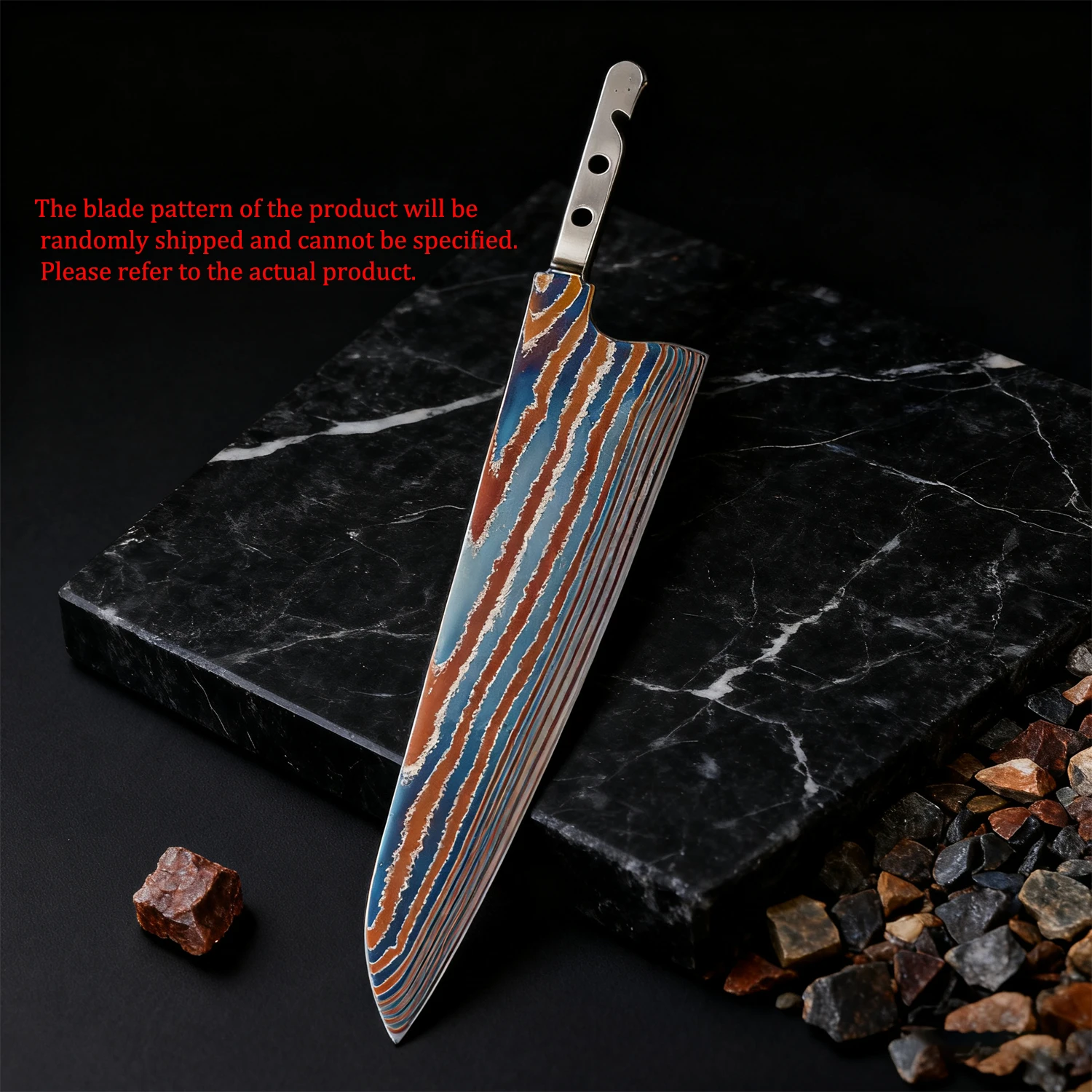 

Chef Knives DIY Hand Forged Titanium Damascus Timascus Blank Blade Kitchen Knife NO Handle Knife Cooking Knife Kitchen Stuff ﻿