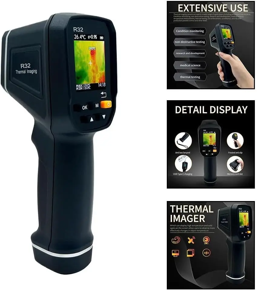 R32 Infrared Thermal Imaging Camera High Resolution 640X480 Handheld Thermal Imager 8GB Storage China Water Leaks