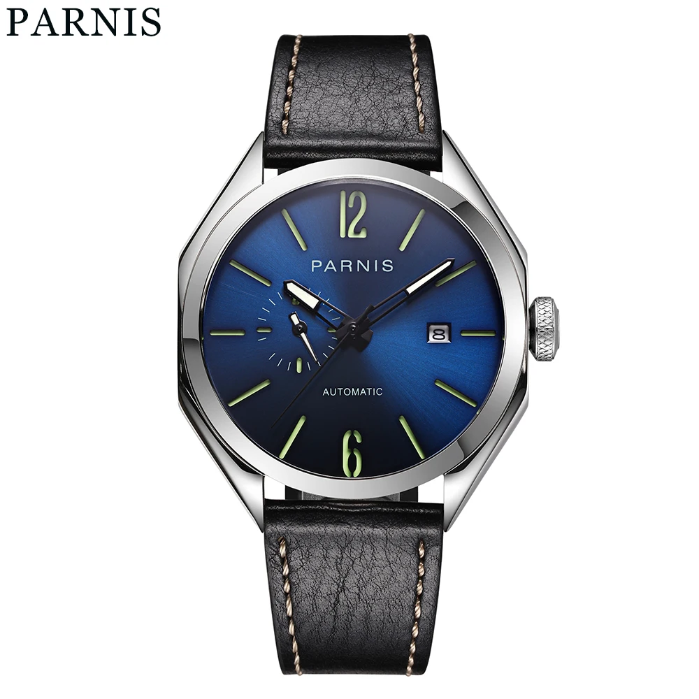 Parnis 43mm Miyota Automatic Movement Men\'s Mechanical Watch Sapphire Date Gift