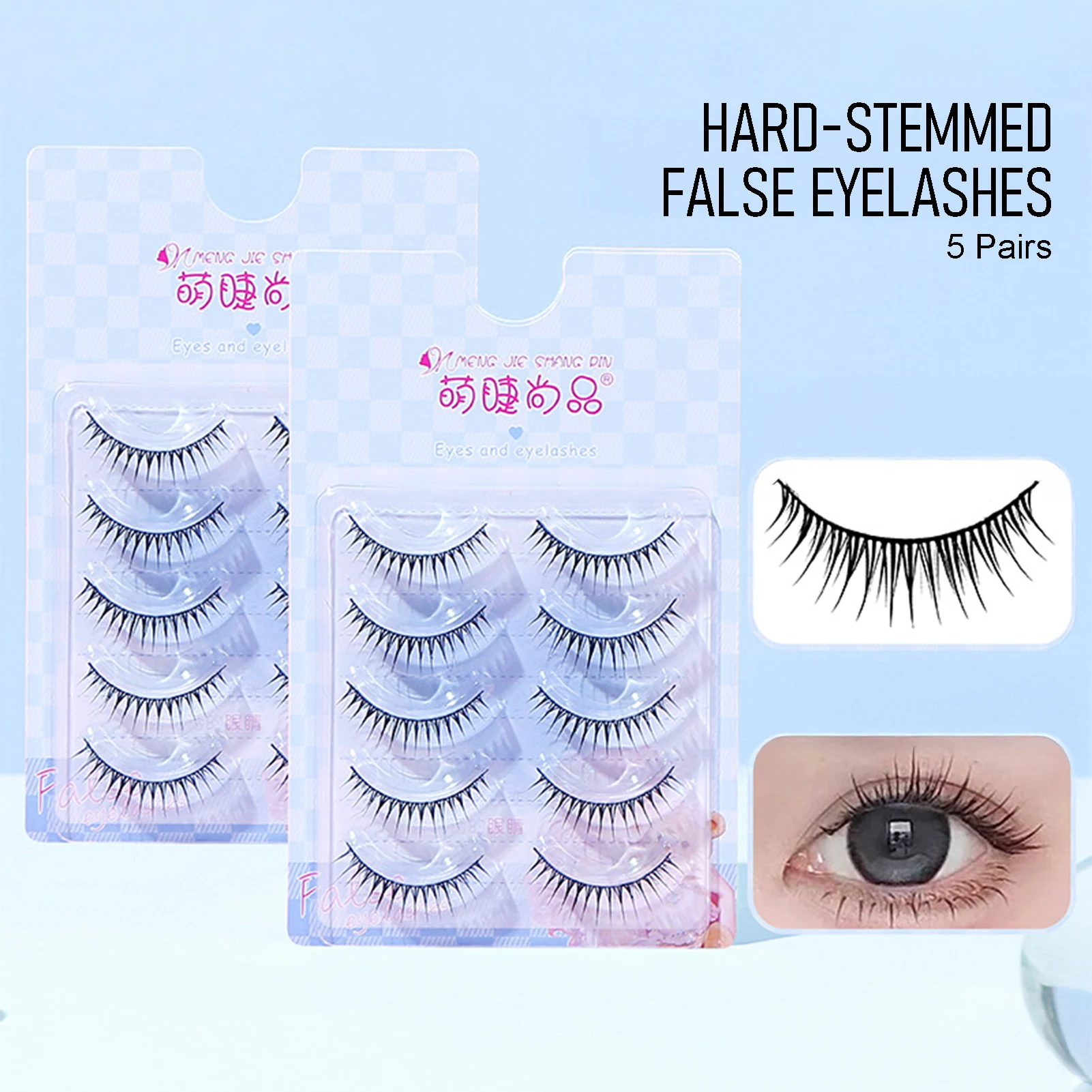 ขนตาปลอมสไตล์มังงะเกาหลี 5 คู่ ความยาว 8-10 มม. งอนสวยเป็นธรรมชาติ หนา งอนเด้ง สำหรับแต่งหน้าคอสเพลย์