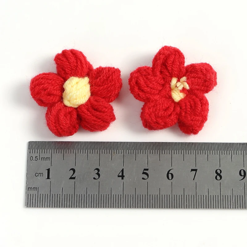 10/20Pcs 4cm Wool Flower Stickers DIY Shoes And Hats Handicrafts Sewing Clothes Headgear Hair Clips Decorative Accessories