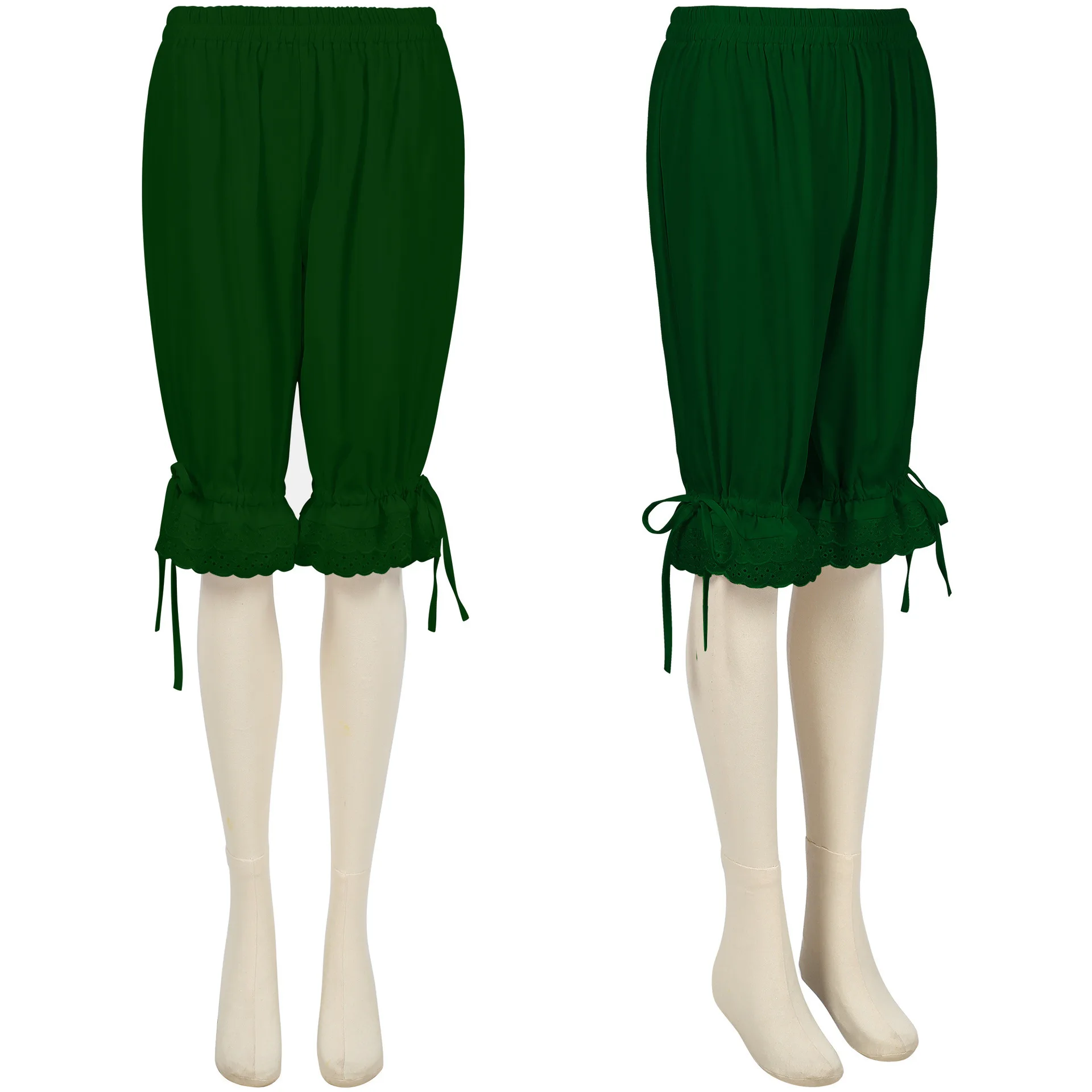 Pantaloni da donna in pizzo sciolto Pantaloni lanterna Performance sul palco Colore puro Lunghezza cinque quarti Faion da donna Primavera Autunno Taglia XL