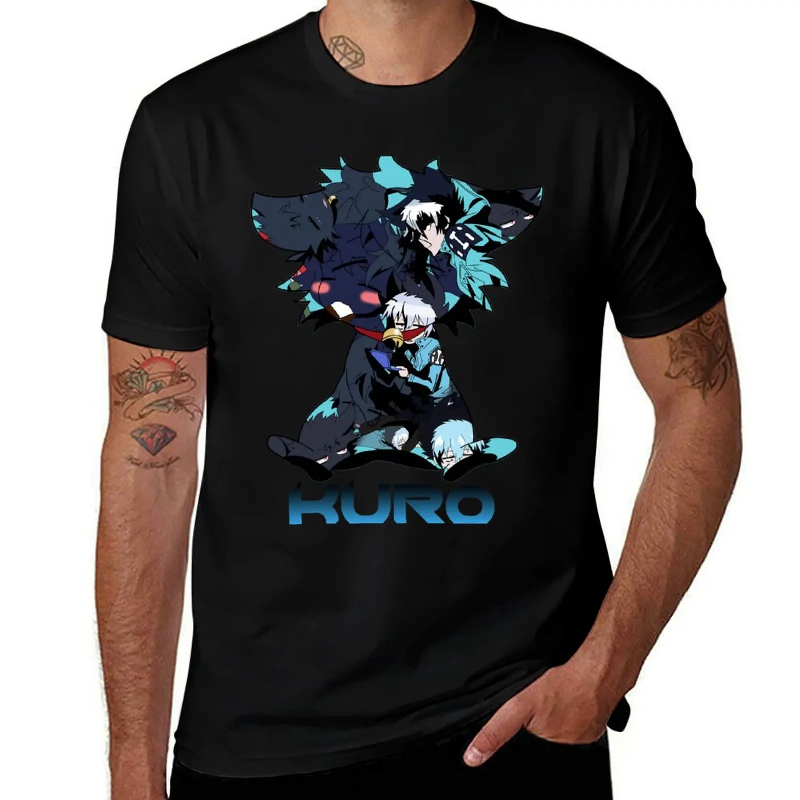 

Servamp - Kuro Collage Cute Kitten T-Shirt blue archive croswit shirt man summer clothes shirts men