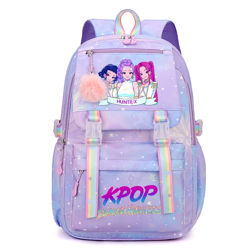 Move K-Pop Demon Hunters Schoolbag Fashion Colorful Patterns Large Capacity and Multifunctional Backpack Students Cartoon Gifts