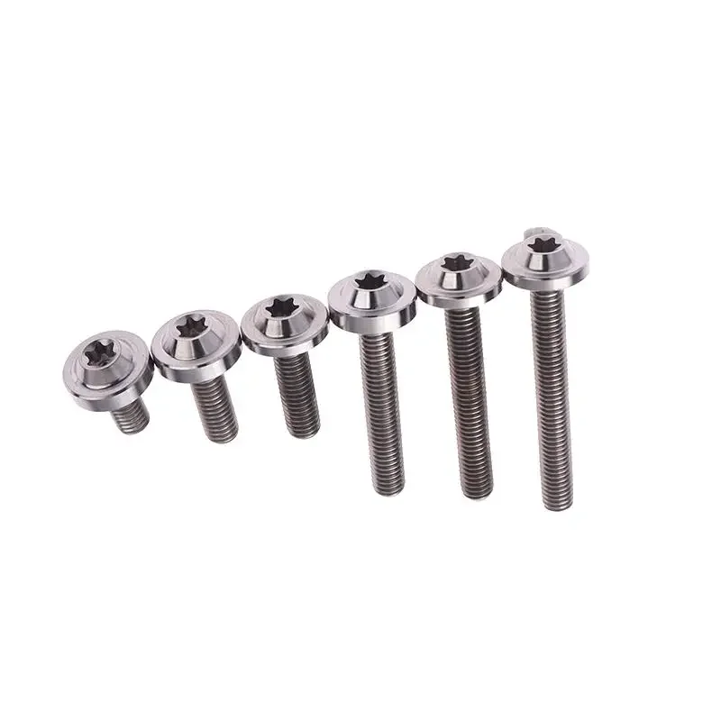 M5 سبائك التيتانيوم TC4 فراشة Bhaped الصحن الطائر دراجة نارية قذيفة تعديل مع مسامير الزخرفية وزهر البرقوق في الداخل