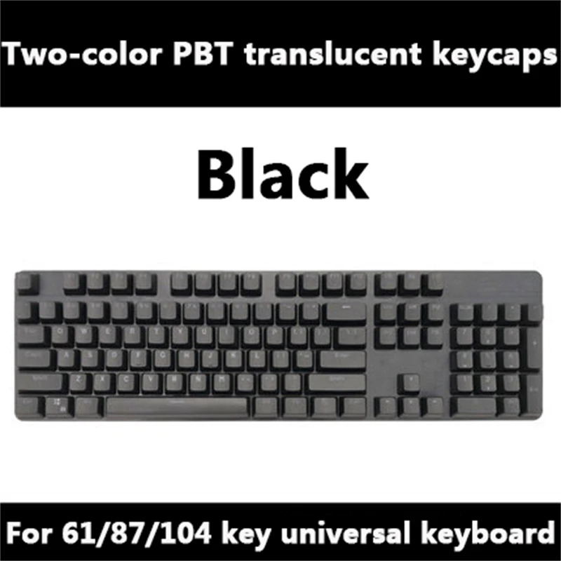 104 مفاتيح لتقوم بها بنفسك PBT لوحة المفاتيح الميكانيكية Keycap شفافة أغطية المفاتيح لونين حقن صب OEM للوحة المفاتيح الرئيسية 61/87/104