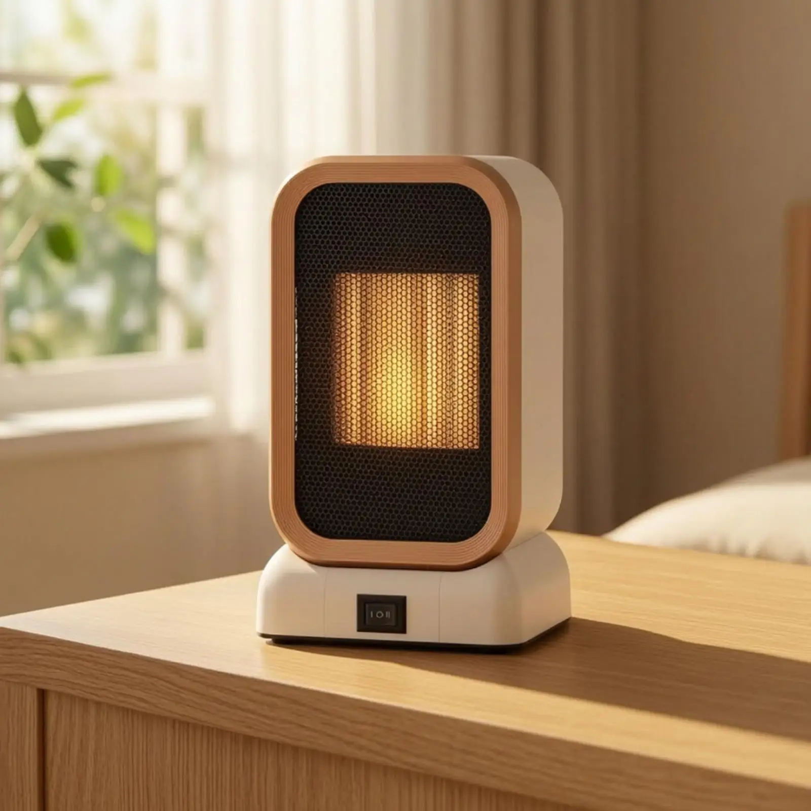 Desktop PTC Ceramic Heater Quiet Tabletop Space Warmer with Safety Shut Off for Small Room Office