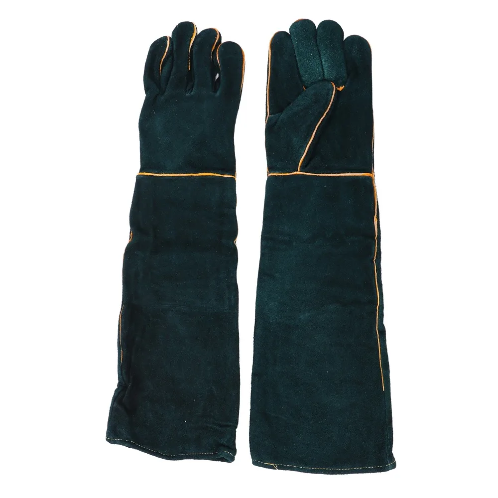 60Cm Length Pet Bite Tough Glove Extended Cuff Tear Proof Dog Training Glove Sturdy Texture Thick Cowhide Long Safety Glove