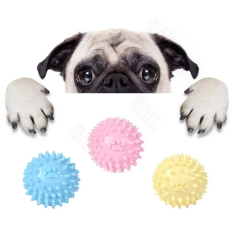 Interactive Pet Environmentally Friendly Non-toxic Molar Cleaning Tooth Footprint Small Ball Toy Dog Bite Toy Accessories