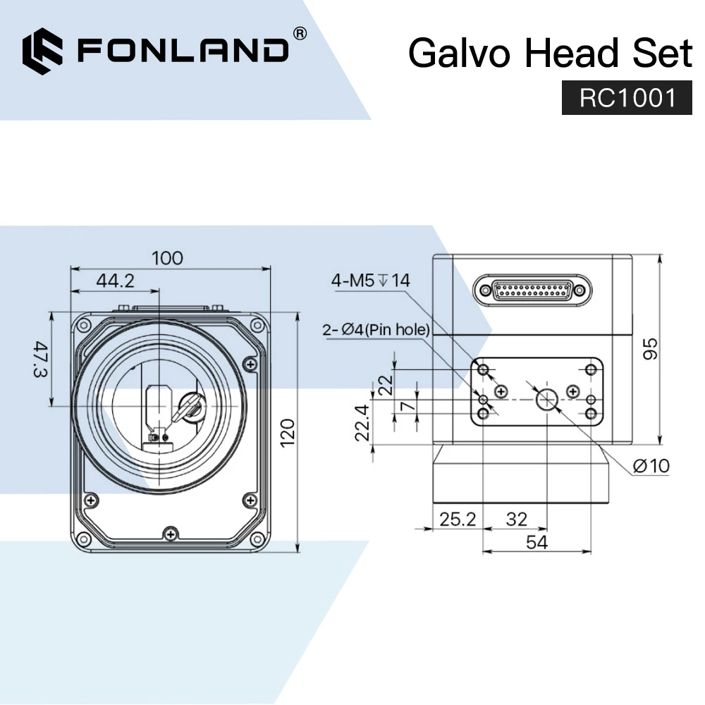 FONLAND RC1001 Fiber Laser Scanning Galvo Head Set 10.6um &1064nm & 355nm 10mm Galvanometer Scanner with Power Supply