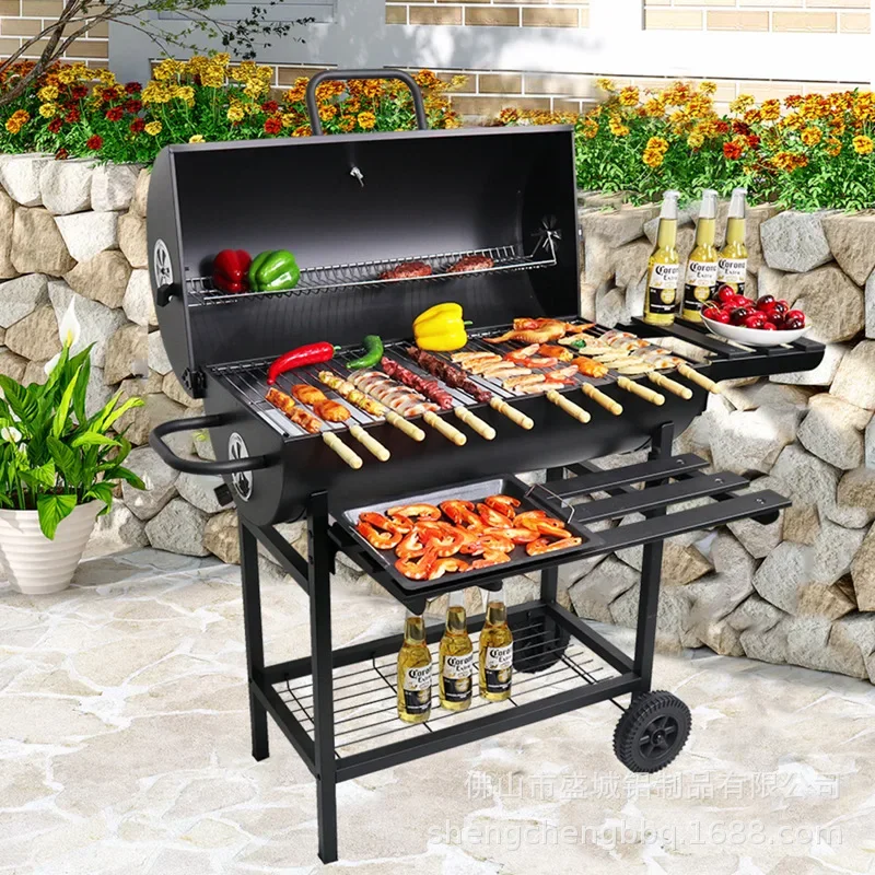 Outdoor BBQ European and American BBQ Folding Table Charcoal Grill Removable Large Garden Household Grill