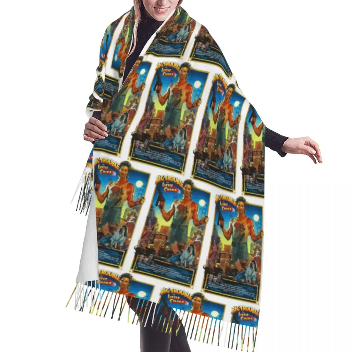 

Большой шарф в маленьком Китае, шарфы с кисточками, женские мягкие теплые шали и накидки, большая осенне-зимняя шаль