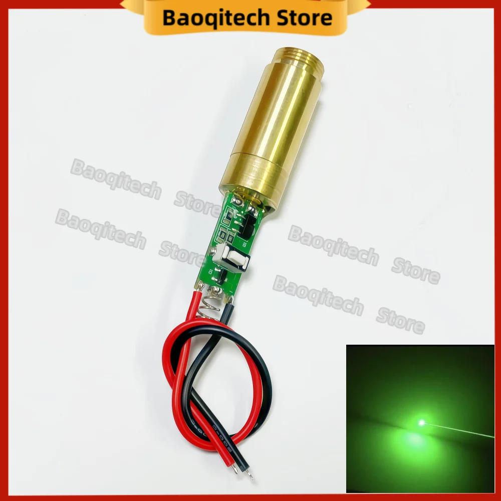 Moduł lasera zielonego punktowego 532nm 20mW z przełącznikiem, 12mm, zielona lampka wskaźnikowa laserowa, 3V-4.2V