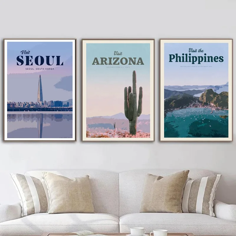 قماش طباعة جدار الفن صورة لغرفة المعيشة ، ديكور المنزل ، مدن السفر العالمية ، فينيكس ، الفلبين ، النرويج ، العالم المشارك يطبع #3