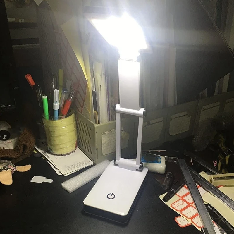 A42F  Super Bright COB LED Portable Desk Lamp Foldable Press Sensitive Control Battery and USB Powered (No Battery)
