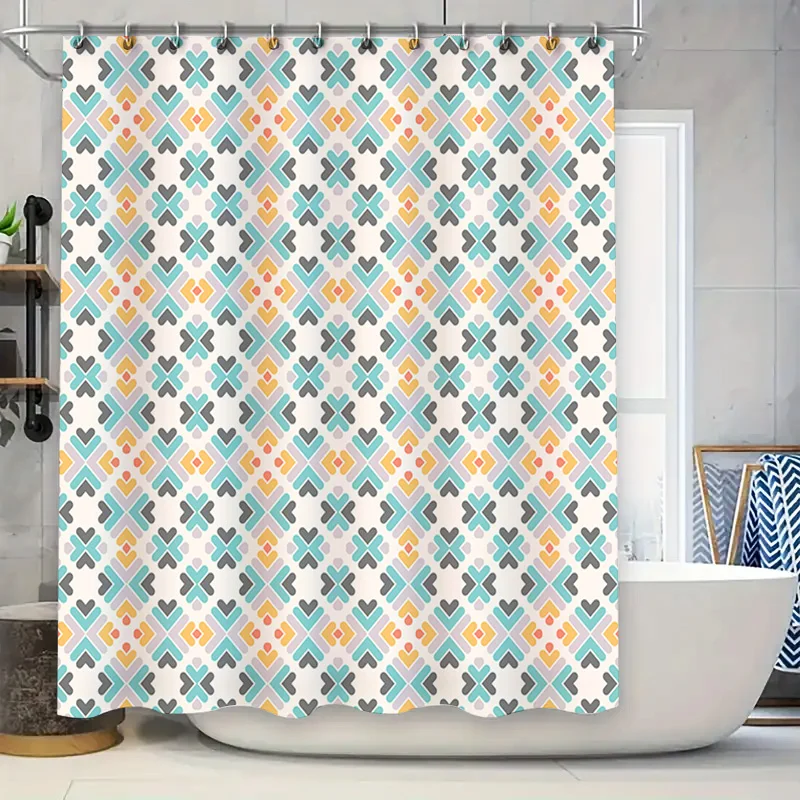 

Modern Geometric Pattern Shower Curtains for Bathroom Decoration Blue, Yellow Gray Colors Available! (180x240cm) （Image）