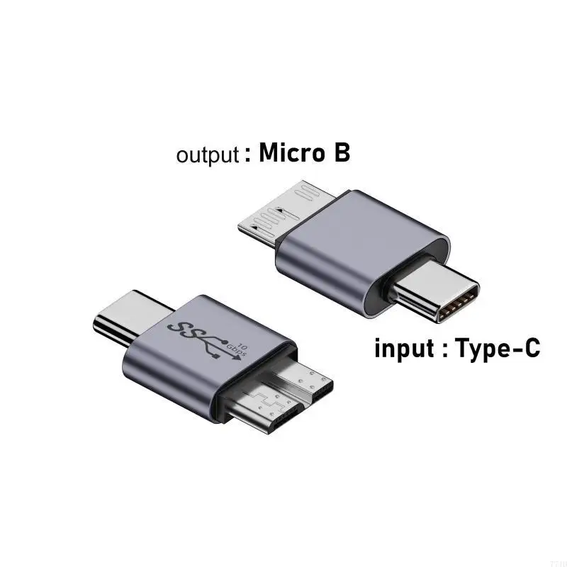 77JD USB C to MicroB Adapter USB Type C Female to MicroB Male Converter 10Gbps