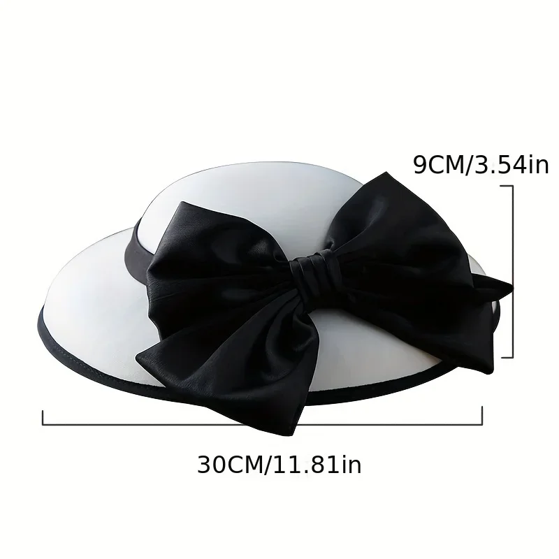 Elegant French Style Fascinator Hats for Women Vintage Dome Top Hats with Satin Bow Perfect for Weddings Birthday Parties Events