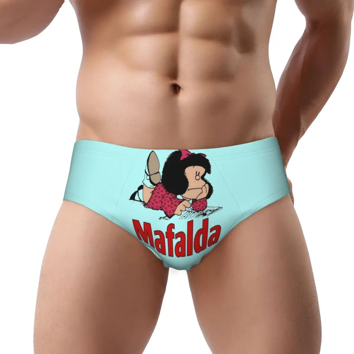 

Мужские трусы Mafalda Manga на заказ, мужские эластичные трусы с героями мультфильмов Аргентины, нижнее белье, трусы