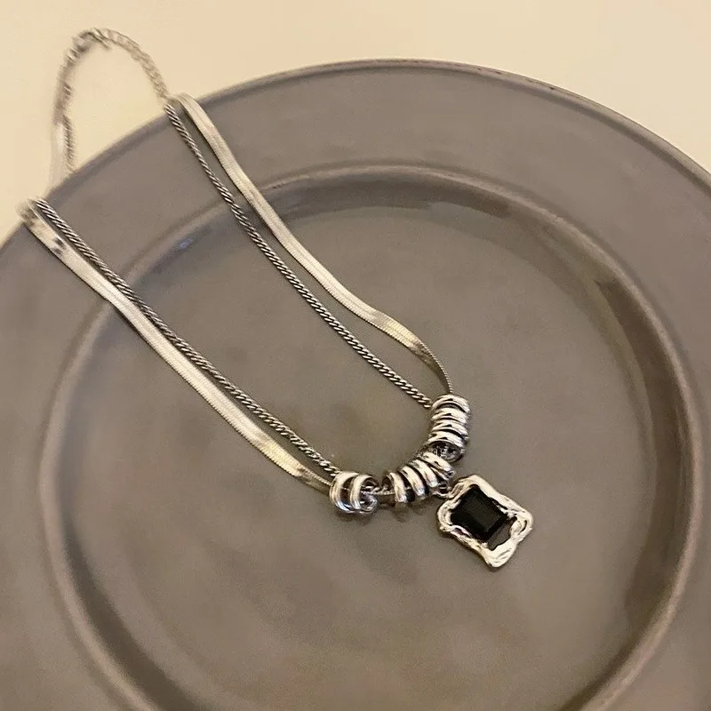 Stylish Niche Double Layer Hip‑Hop Necklace, Personality‑Focused Versatile Neck Accessory for Unisex