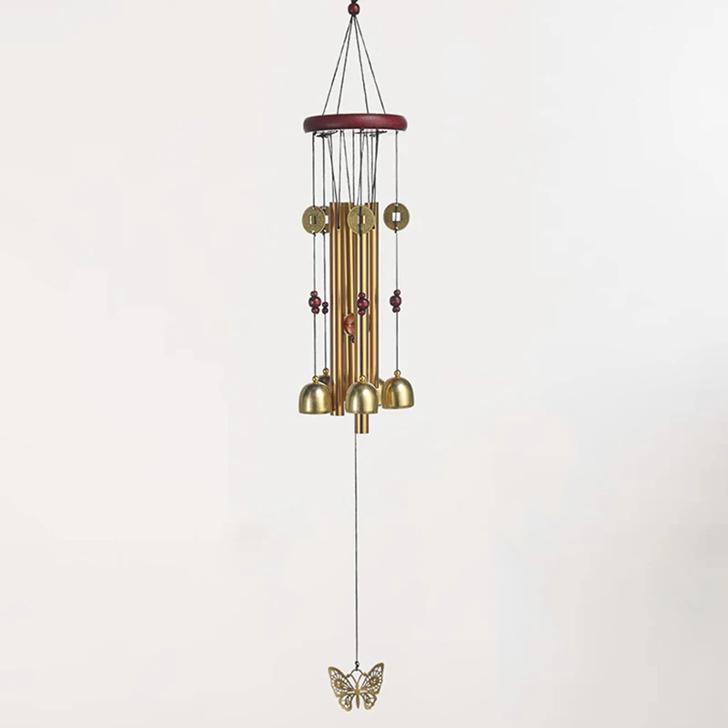 Große Windspielrohre, Glocken, Metallkirchenglocke, für den Außenbereich, Garten, Haus, Gartendekoration, hängendes Windspiel, Symbol für Glück. – Detail 12