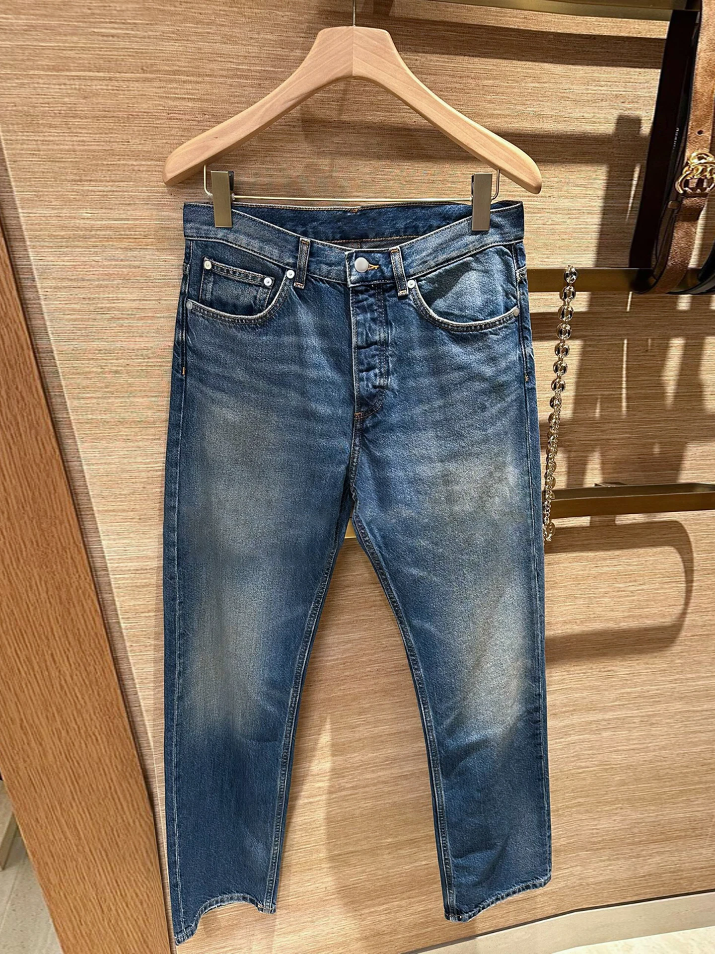 

S Home Southern Oil High End Women's Faion Straight Leg Jeans Waed out Vintage Versatile High Waist Wide Leg Casual Jeans