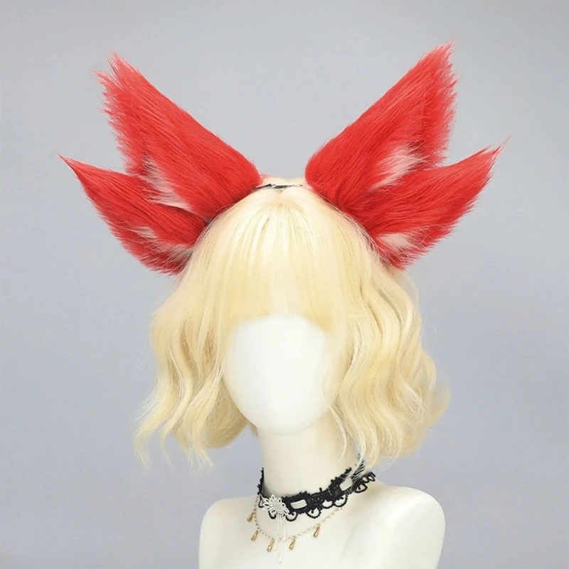 

Stylish Nine Tailed Foxes Ears Headbands Soft Plush Anime Convention Accessories for Cosplay Parties and Celebrations