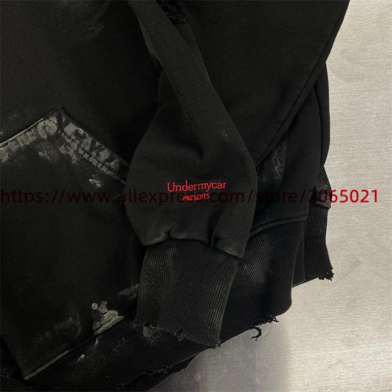 Washed Cardigan Damaged Hoodie Men Women 1:1 Best Quality Embroidery Hooded Pullovers