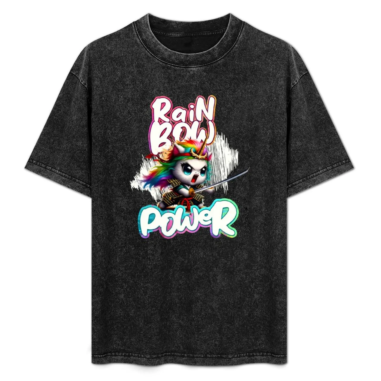 

Unicorn Samurai, Rainbow Power T-Shirt blanks graphic shirts mens graphic t-shirts hip hop