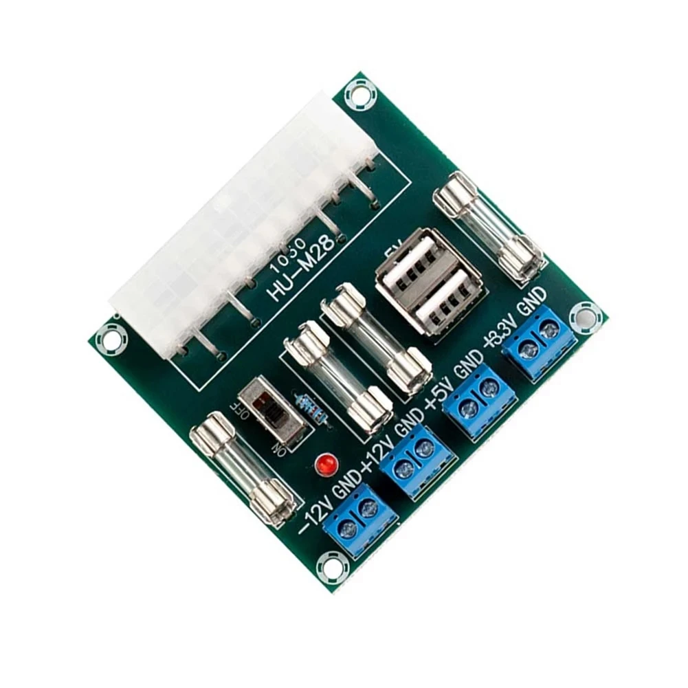 XH-M229 Computer Powers Adapter Board 24PIN ATX Desktop Outlet Module with USB Interface Atx Powers Take-Off Board