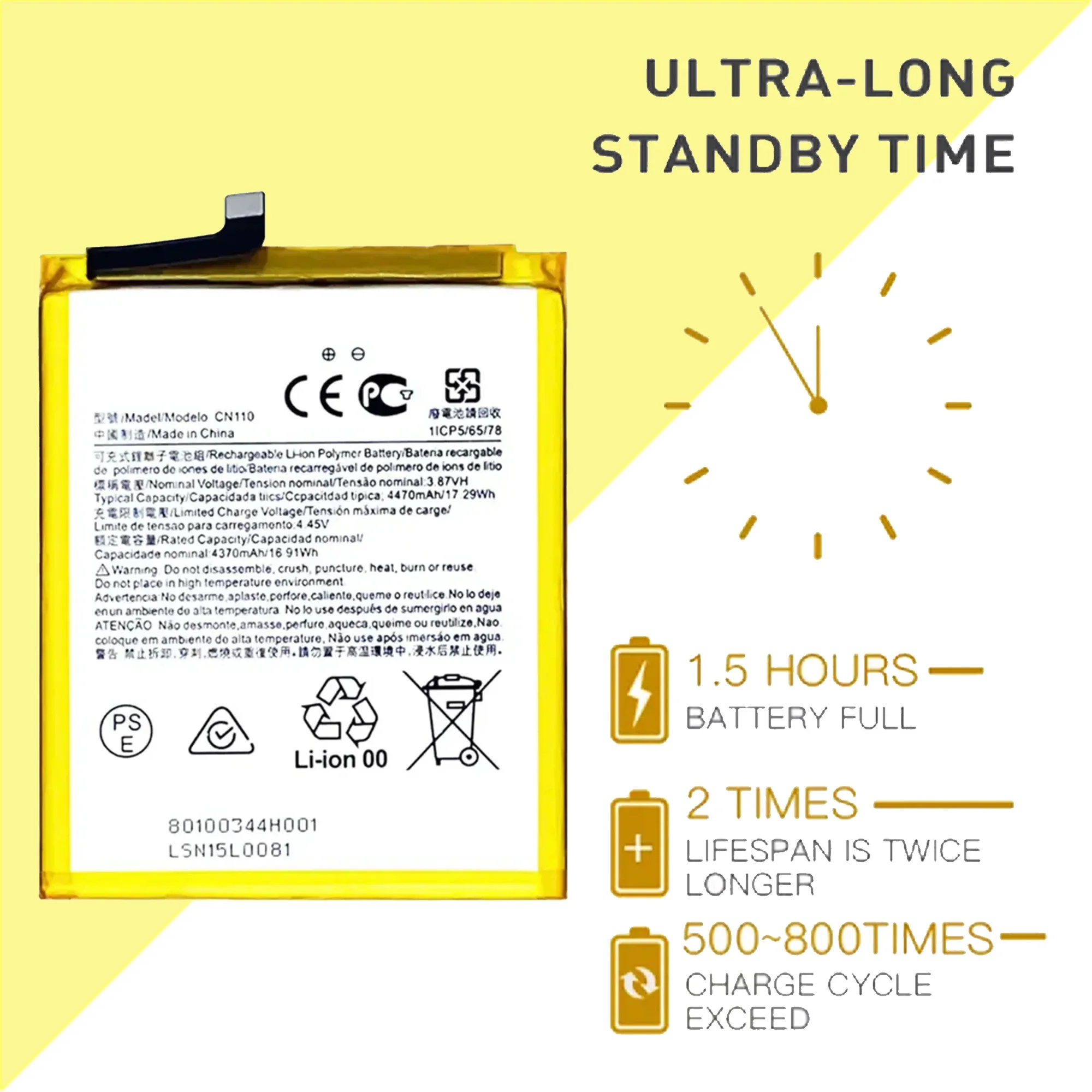 100% Original CN110 High Quality Replacement Battery For Nokia X20 X10 Phone Batteries Bateria