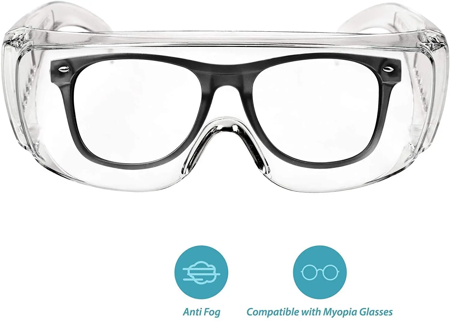 Safety Anti Fog Goggles 3-Pack - Over Eyeglasses, Dust/Chemical Splash Proof | ANSI Z87.1 Certified Wrap-Around Eye Protection