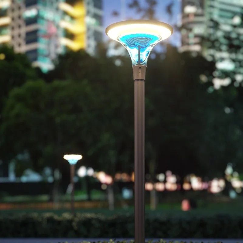 Lámpara de pie moderna, lámpara de patio, farola LED impermeable para exteriores, energía solar, escaleras descendentes, pasillo, techo