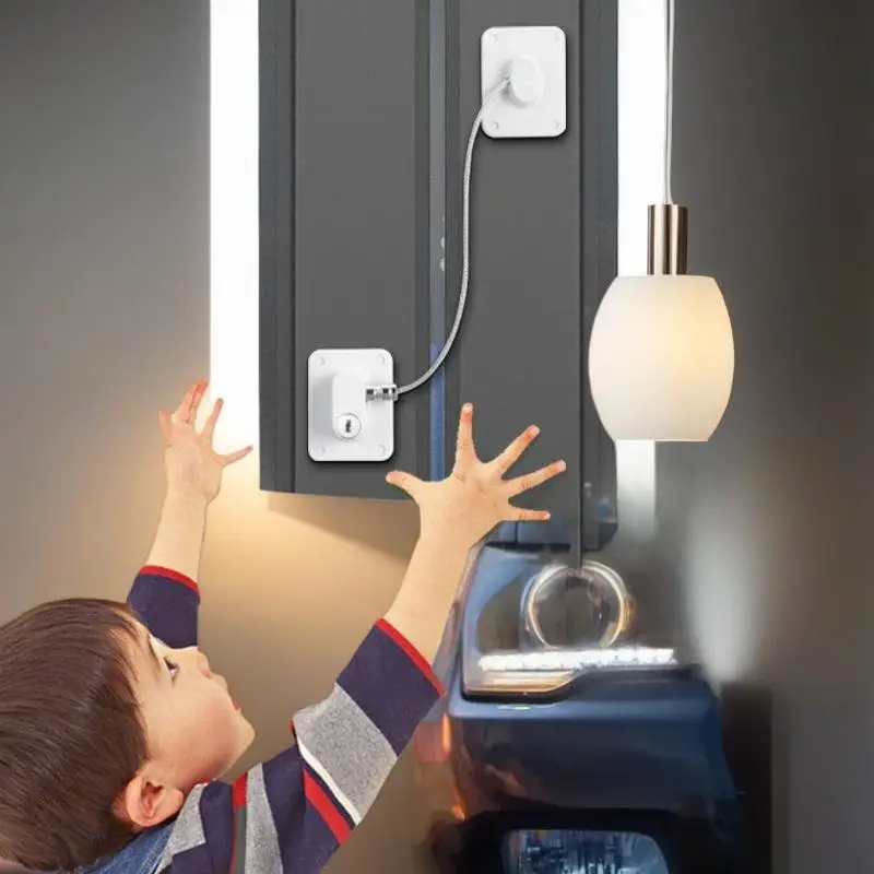 مشبك قفل أمان للأطفال غير مثقوب للأدراج، مشبك حماية لخزانة الغسالة اليدوية