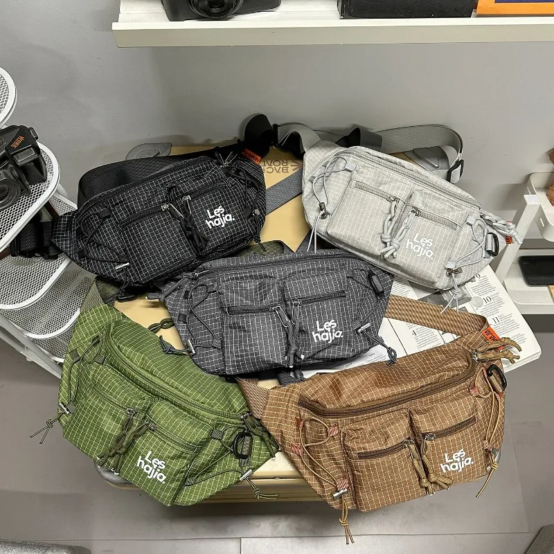 

Korean Letter Print Chest Bag Large Capacity Sports Waist Pack for Couples Students Outdoor Cycling