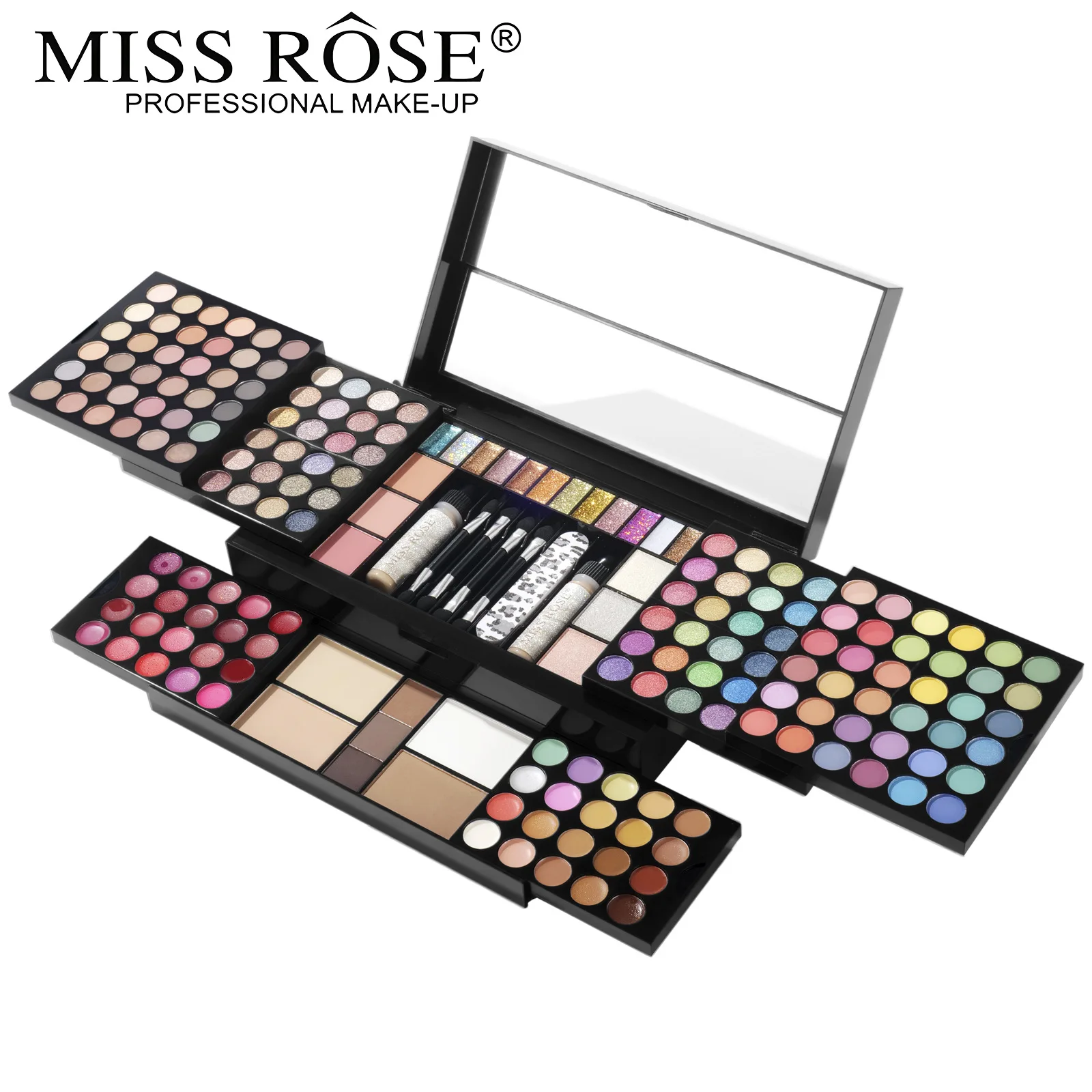 MISS ROSE 120 Colors All-in-One Makeup Palette Matte Eyeshadow Highlight Lipstick Eyeliner - Face Beauty Cosmetic Makeup Box