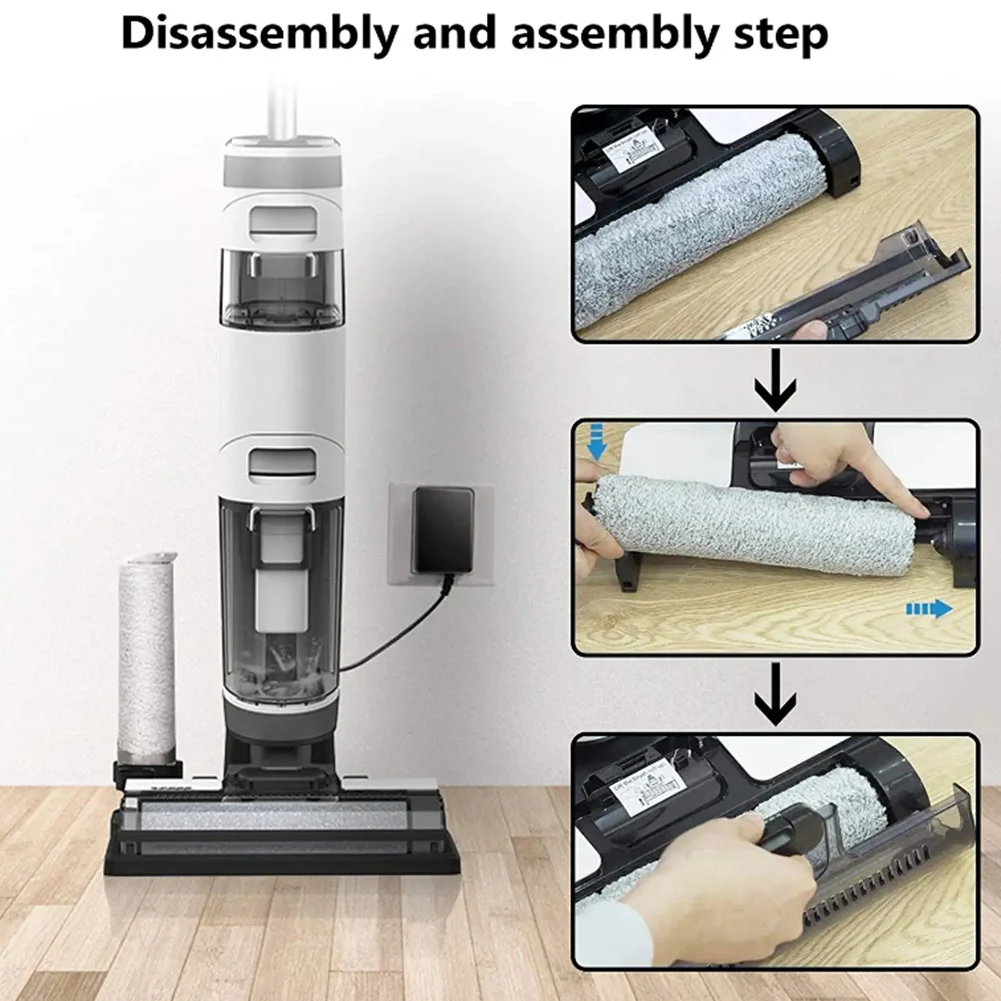 4 stuks onderdelen voor Dreame H12 Pro wassen vloermachine stofzuiger accessoires wasbaar Hepa-filter hoofdrolborstel