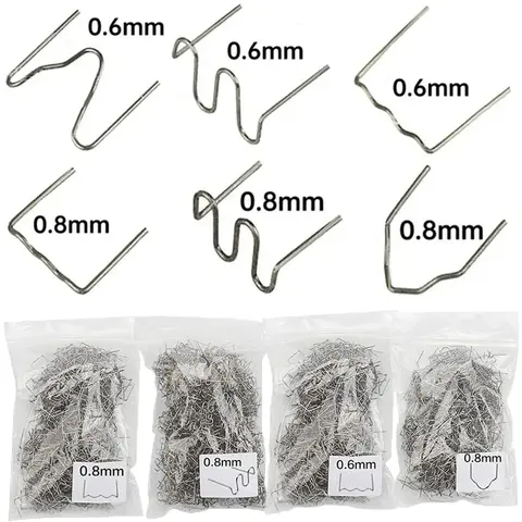 100-600Pcs 자동 플라스틱 수리 용접 손톱 자동차 범퍼 수리 용접 스터드 Precut 웨이브 손톱 기계 용접 핫 스테이플러