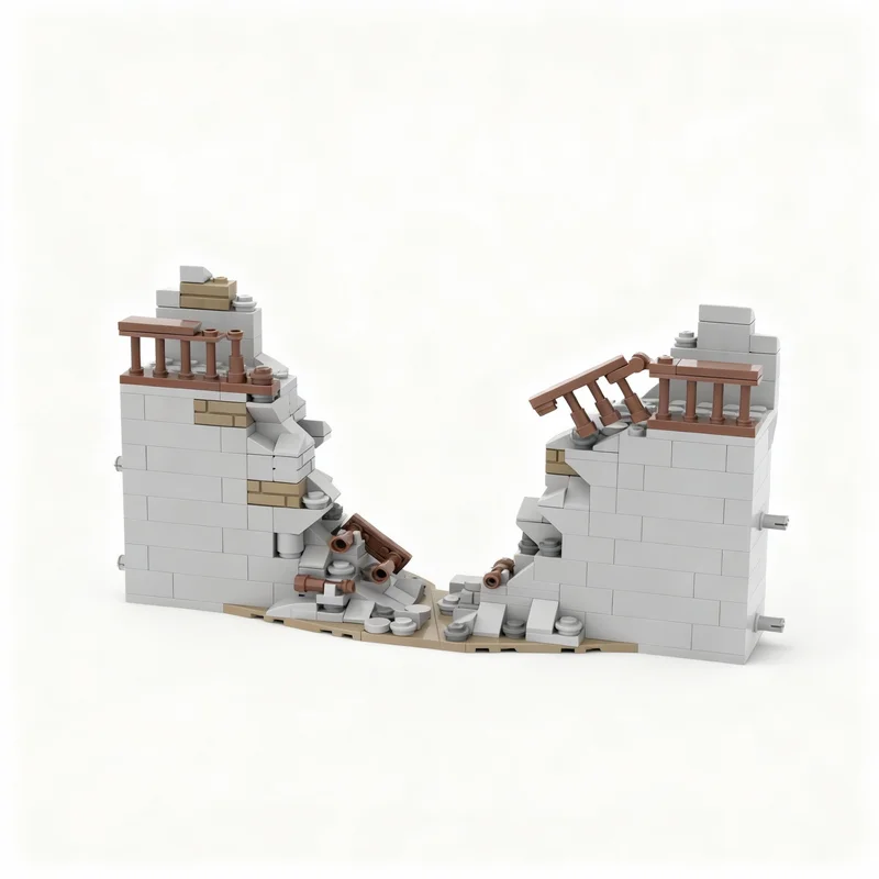 259pcs MOC Modular Castle Wall Ends Medieval Building Blocks Assembly Pack Display Model Collectible XL Toy Gift For Collectors