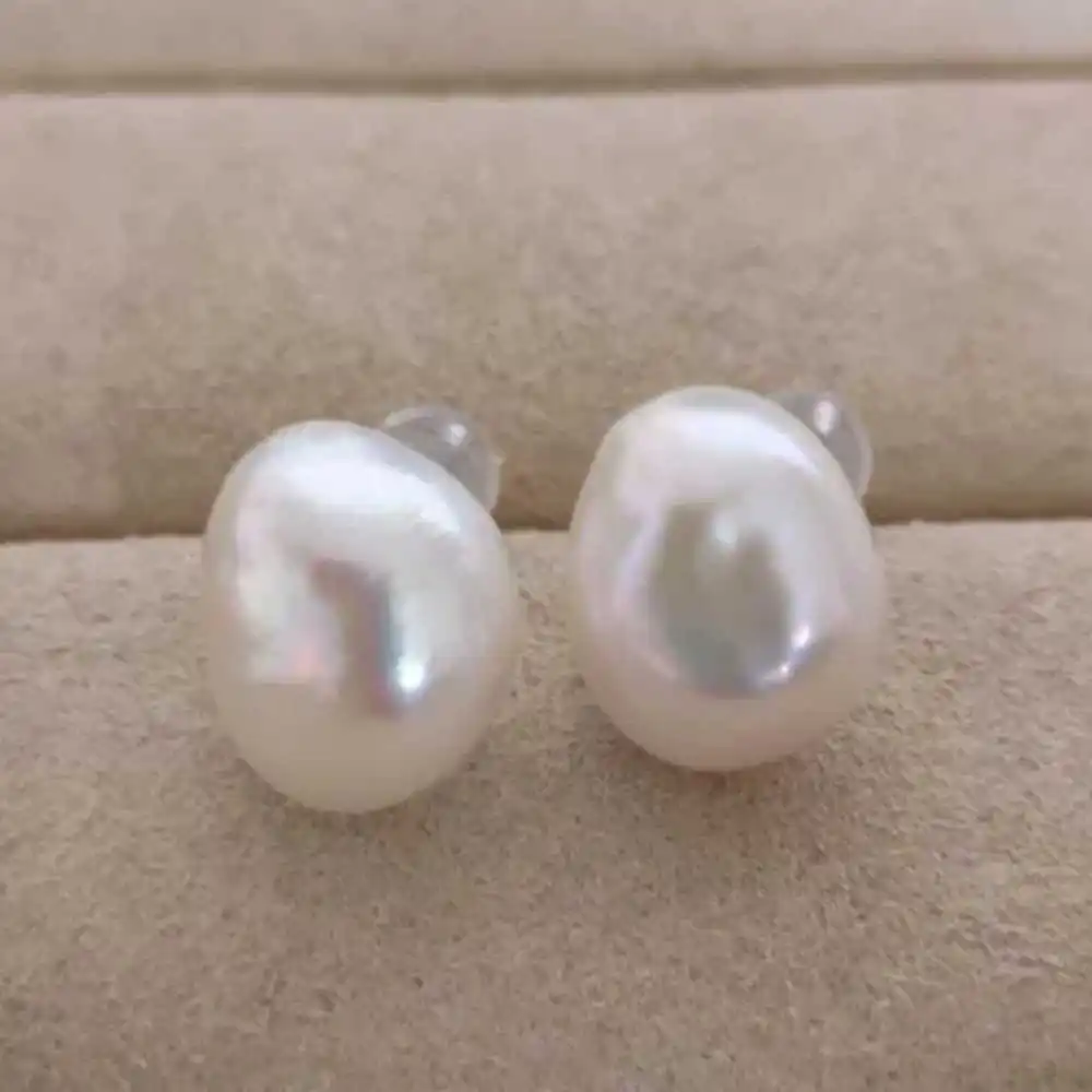 

Flawless white Baroque pearl earrings 925 silver earring Crystal Unisex Chandelier Gemstone Bridal Hoop Party Anniversary Formal