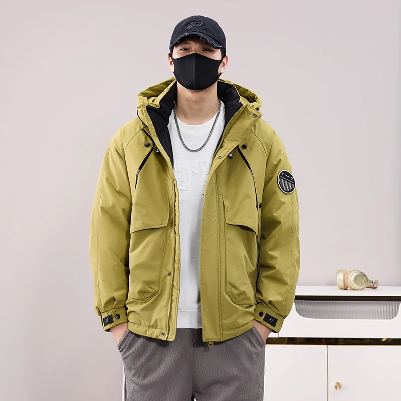 

Мужской зимний утепленный повседневный жилет с капюшоном для активного отдыха, рабочая куртка, молодежная модель из полиэфирного волокна, современный стиль