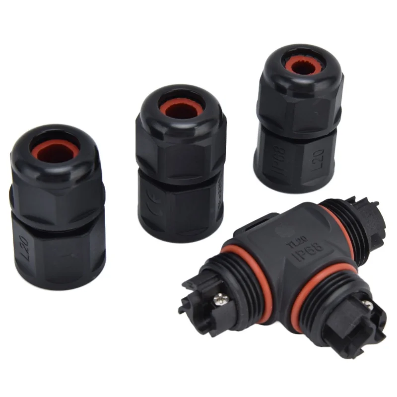 Waterproof Connector 3 Pin Tee Electrical Wire Terminal Quick Connect Adapter 250V 16A TL20