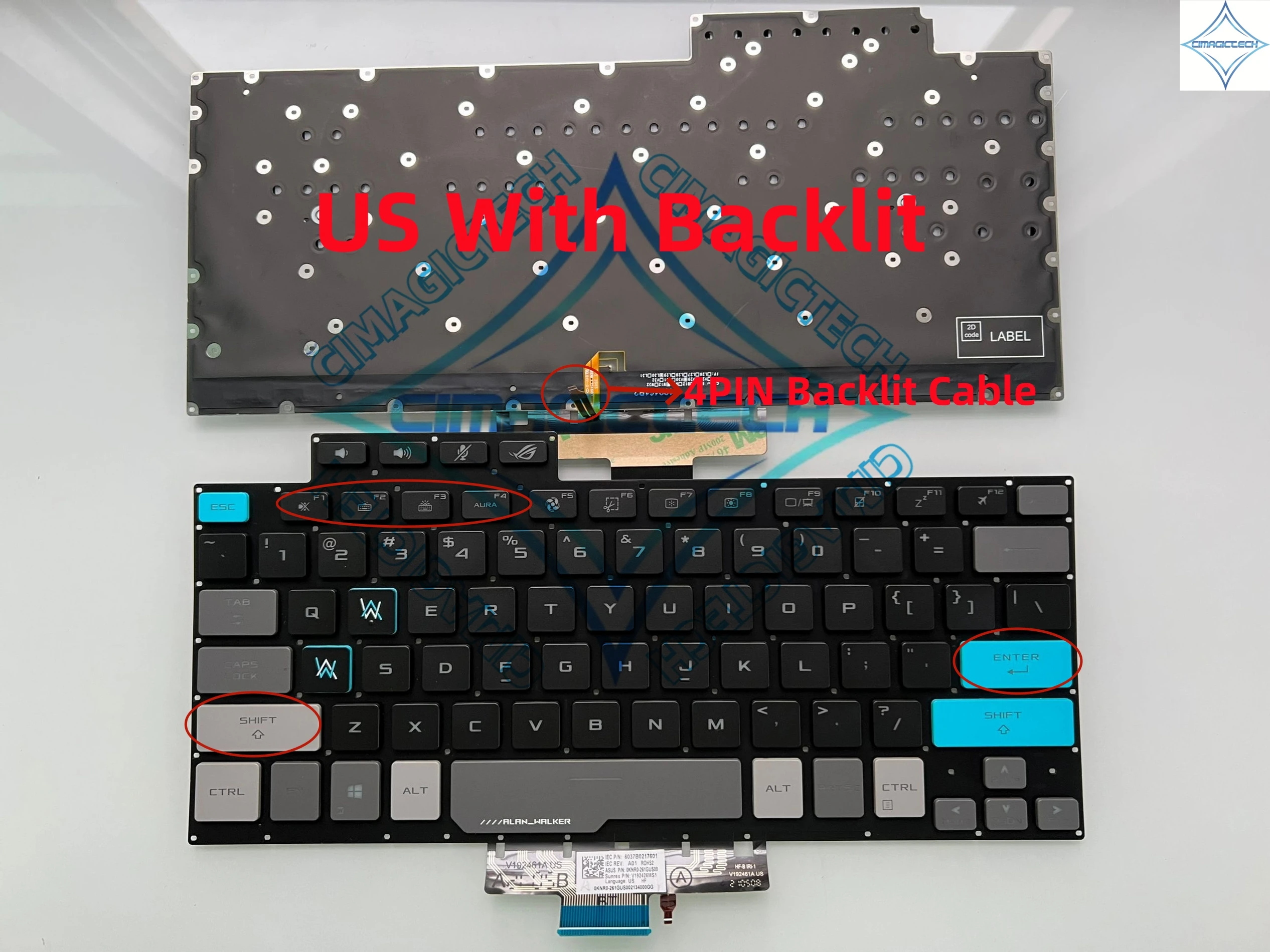 New US Russian La Latin Spanish Backlit For ASUS ROG Zephyrus G14 GA401 GA401U GA401M GA401I GA401Q GA401IV 2021 0KNR0 Keyboard