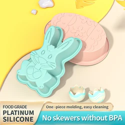 Easter Rabbit Silicone Mold Bunny Dinosaur Egg Baking Chocolate Candy Mould Dessert Decorating Supplies Cooking Cake Pastry