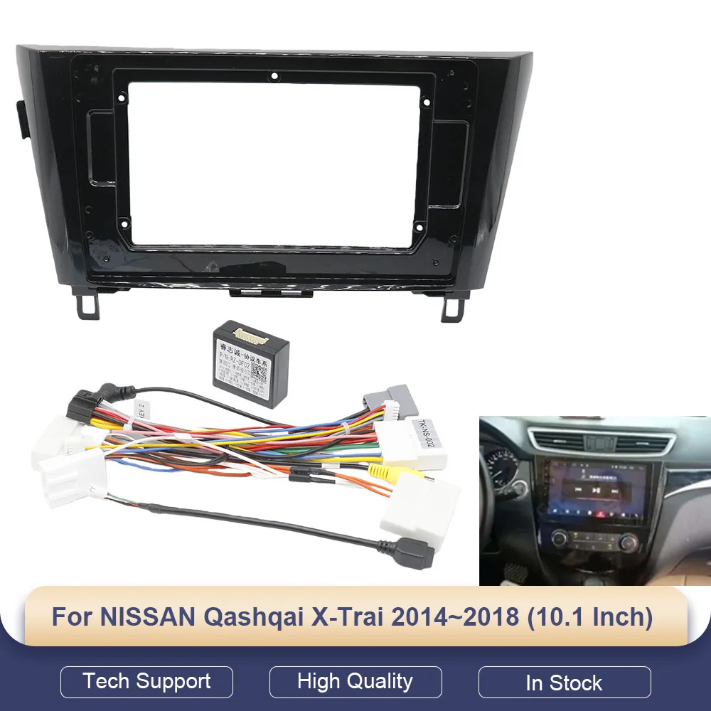 

Для NISSAN Qashqai X-Trai 2014 ~ 2018 комплект крепления на приборную панель 2DIN 10,1-дюймовый автомобильный радиоприемник DVD GPS Mp5 пластиковая рамка панели лицевой панели