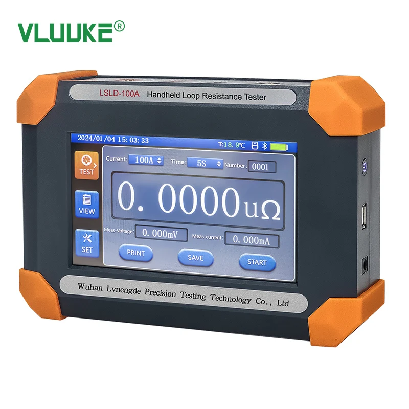 VLUUKE LSLD-100A Electronic Handheld Loop Resistance Tester IP67 Protection High Accuracy