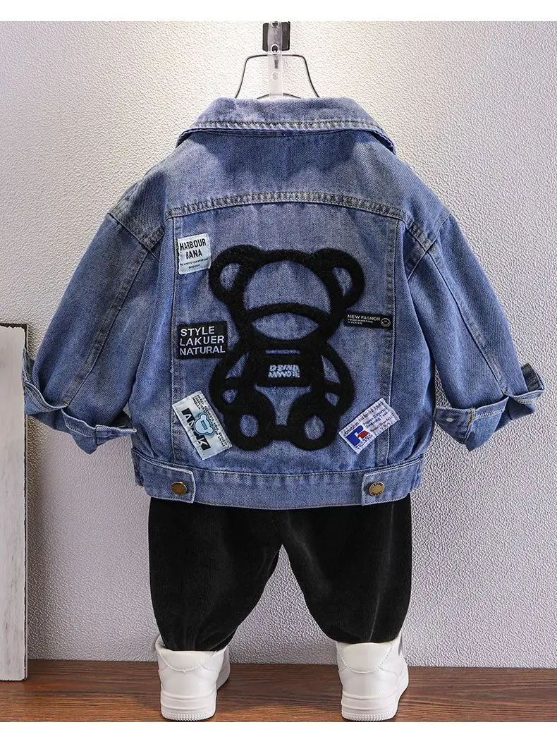 Children's denim jacket Spring and Autumn new fashion boys' Korean version casual jacket baby top image 4