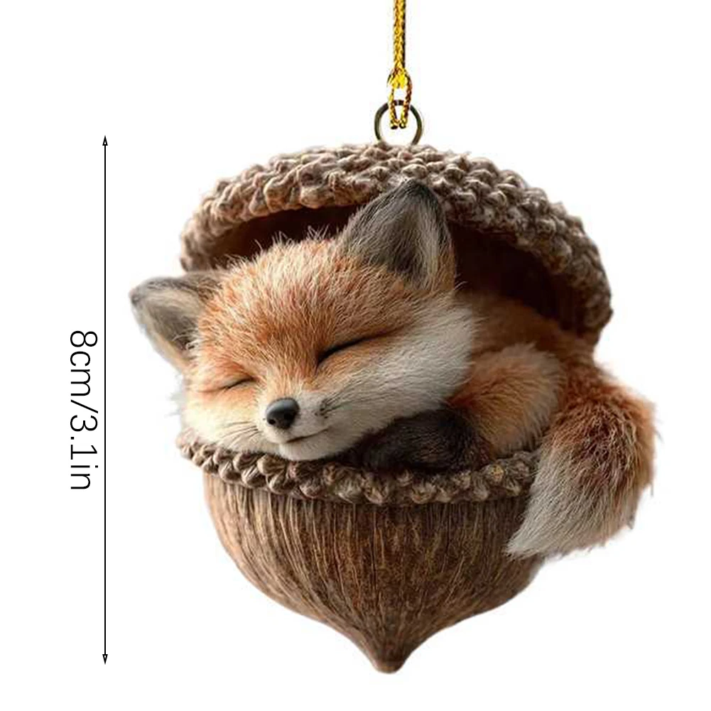 Cute Animal Holiday Decor Pendants Vibrant 2D Flat Print, Crisp And Colorful Details. Winter Theme